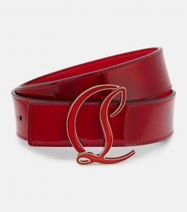 Кожаный ремень с логотипом CL Christian Louboutin, черный