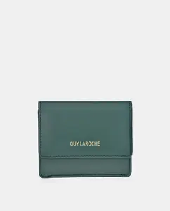 Женский кошелек для карт на кожаной молнии Guy Laroche, зеленый