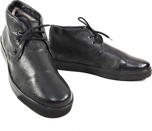 Мужские зимние ботинки-чукка Baldinini из черной оленей кожи с меховой подкладкой