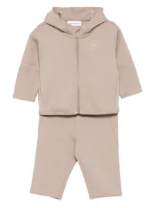 Брюки с капюшоном и логотипом Emporio Armani Kids, коричневый