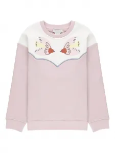 Толстовка с вышитыми птицами Stella McCartney Kids, розовый