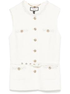 NISSA жилет из ткани букле, белый