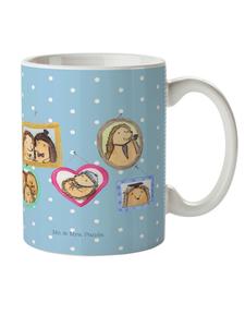 Детская кружка с изображением семьи ежиков, без слов, пастельно-голубого цвета Mr. & Mrs. Panda