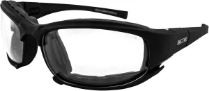 Сменные мотоциклетные солнцезащитные очки EPOCH Eyewear в черной оправе с прозрачными линзами, соответствующие стандарту ANSI Z87.1+, Black