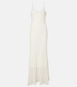 Платье миди Treillis крючком из смесового хлопка Faithfull, белый