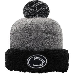 Женская черная вязаная шапка Top of the World Penn State Nittany Lions с манжетами и помпоном