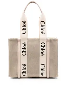 Сумка-тоут Woody среднего размера CHLOÉ, нейтральный
