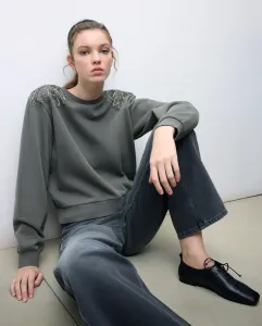 Женская толстовка с деталями на плечах Tintoretto, темно-зеленый