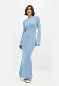 Длинное платье с открытой спиной и кружевной отделкой Na-Kd, Light Blue