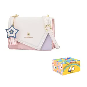 Miffy Искусственная кожа маленькая квадратная сумка через плечо женская многоцветная, Ecru