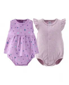 Комбинезоны для девочек - Lilac Stars, 2 шт The Peanutshell, мультиколор