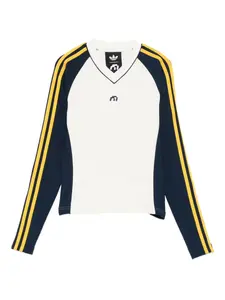 Полосатый лонгслив X Miaou Adidas, белый