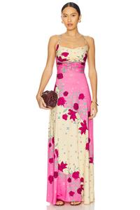 X revolve arista макси-платье Agua Bendita, bohemian pink floral