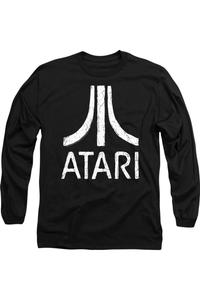 Футболка с длинным рукавом и логотипом Atari Rough для взрослых Gildan, черный