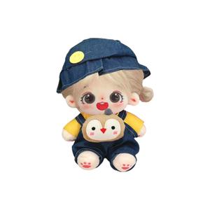 Мягкая плюшевая кукла из хлопка, 20 см Jinnew, Sweet+Denim Owl Clothing (With Hood)