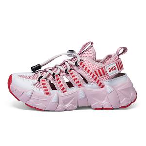 Сандалии детские, износостойкие, дышащие, легкие, с амортизирующей поддержкой BKG, серый/розовый