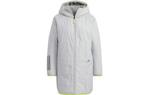 Стеганая куртка женская серая Adidas