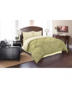 Элегантный комфортный двусторонний комплект постельного белья с наполнителем, имитирующим пух, 2 предмета, размер Twin/Twin XL Macy'S, зеленый