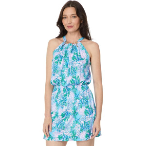 Комбинезон Lilly Pulitzer Shirelle Skirted Romper, цвет Las Olas Aqua Strong Current Sea