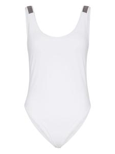Купальник Brunello Cucinelli Monili с цепочкой, белый