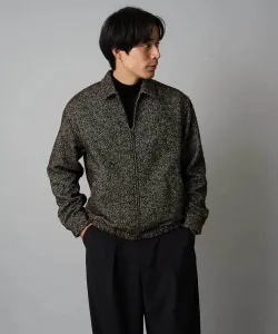 Короткая куртка из твида в елочку с начесом Avv, цвет Brown