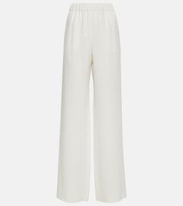 Широкие брюки из шелка с высокой посадкой Valentino, белый