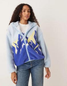 Толстовка с капюшоном из флиса Roxy Chloe kim на молнии в ледяной воде - MBLUE