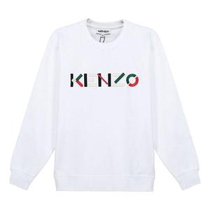 Свитер fw20 embroidered logo round neck long sleeves sports white hoodie Kenzo, белый
