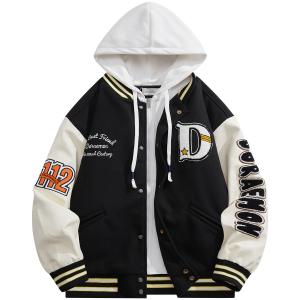 Doraemon Бейсбольная куртка унисекс, Black (Towel Embroidery)