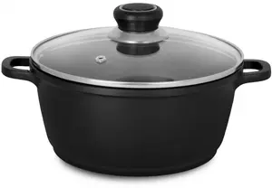 Кастрюля для мяса Krüger Delta со стеклянной крышкой, черный