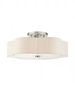 Полупотолочный светильник Solstice с 6 плафонами Livex, серебристый оттенок