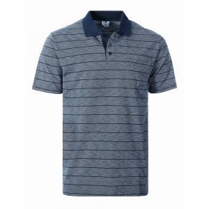 Gioberti Мужская рубашка поло стандартного кроя в полоску с короткими рукавами и карманом, темно-синий