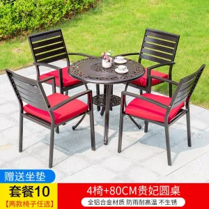 Комплект садовой мебели Green Water: 4 стула, стол круглый 80 см, подушка для сиденья (№10)