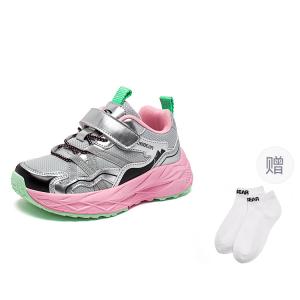 HOBIBEAR Детские кроссовки с амортизацией, износостойкие, серо-розовые, для повседневной носки