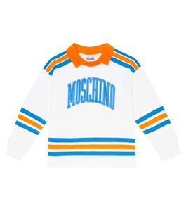 Толстовка из хлопка в полоску с логотипом Moschino, разноцветный