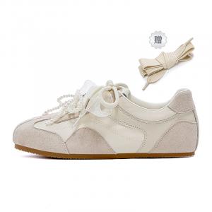 Кроссовки женские German Army Low Top Ecru JOSINY, Ecru (Ribbon Style) With Free Shoelace