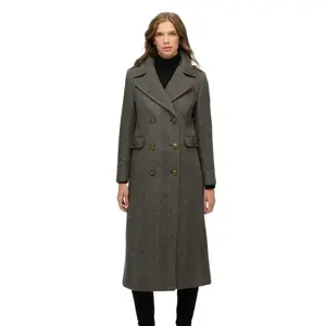 Двубортное шерстяное пальто Superdry, серый