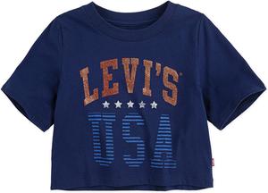 Футболка Levi's для девочек с высокой талией и принтом, Blue Americana