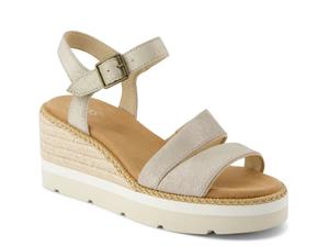 Сандалии TOMS Darya Espadrille Wedge Sandal - Women's, Silver Suede