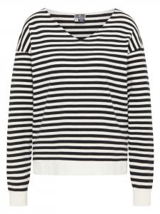 DreiMaster Женский вязаный свитер кремового и черного цвета