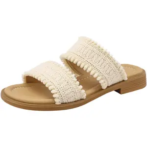 Mulinsen Женские стеганые тканевые противоскользящие тапочки устойчивые к истиранию - бежевые, цвет Beige