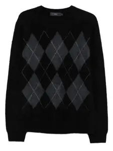Кашемировый свитер с узором «Аргайл» arch4, черный