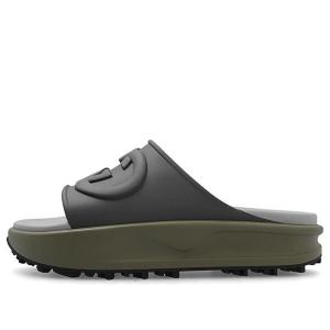 Тапочки interlocking g slide 'dark grey khaki' Gucci, серый