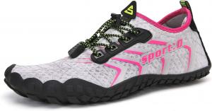 Водные обувь UBFEN Aqua для плавания, мужские и женские пляжные спортивные, быстросохнущие, босиком для лодок, рыбалки, дайвинга и серфинга, серый розовый