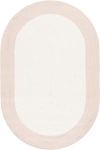 Ковер SAFAVIEH, 183 x 244 см, Washable Rug Braided Collection - Oval, Ivory & Peach, Handmade, Indoor/Outdoor, Weather Resistant, идеально для патио, гостиной, прихожей, столовой (BRA284P)