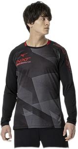 Волейбольная форма Mizuno V2MAA510, тренировочная толстовка N-XT, с длинным рукавом, стандартный крой, черный/красный