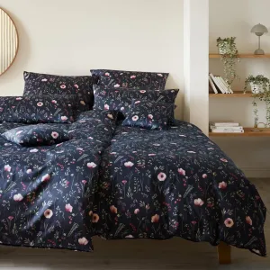 Элегантный комплект постельного белья из сатина Мако, цвет Сорбет, темно-синий, размер 155х220+40х80 Elegante