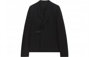 Приталенный длинный блазер Givenchy с U-образным замком, черный