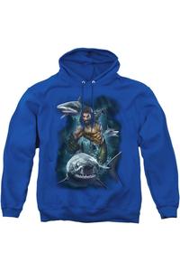 Толстовка с капюшоном для взрослых с изображением фильма «Аквамен» и акул Gildan, синий