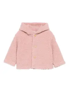 Фактурная куртка с капюшоном Teddy & Minou, розовый
